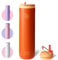 BOTTLE BOTTLE Bouteille d'eau isotherme de 710 ml avec couvercle à paille et poignée, en acier inoxydable à double paroi sous vide, anti-fuite, sans BPA, pour sport, voyage, salle de sport, orange