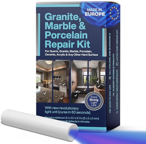 Graniet Reparatieset DIY (Transparant, Zwart & Acryl) - Herstel uw defect als een professional | Geschikt voor de meeste reparaties | Repareer gebroken stukjes in enkele minuten
