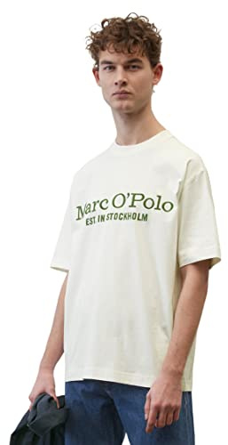 Marc O'Polo Herren T-Shirt aus Bio-Baumwolle Regular Fit, Cremefarben (White Cotton), M