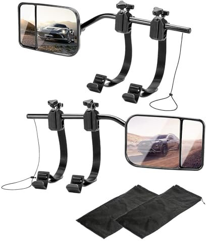 WOOLUCK Außenspiegel Caravan, Wohnwagen Spiegel Auto Spiegel, Wohnwagenspiegel, Wohnwagen Spiegel Auto Doppelter Konvexer Spiegel, für alle gängigen Fahrzeugtypen(2 Stück)