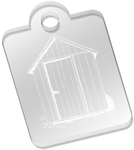 Azeeda 'Garden Shed' Shaped Clear Acrylic Keyring (AK00084893)