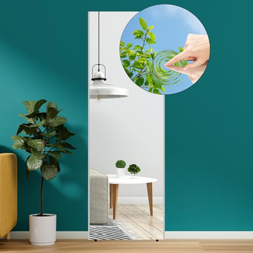 brisafe Wandspiegel Ganzkörperspiegel unzerbrechlich & modern I Spiegel 180 x 60 cm groß zum Aufhängen I dünner Aluminium-Rahmen in Schwarz I bruchsicher & leicht
