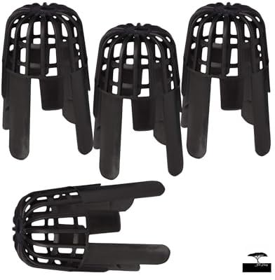 Pack of 4 Black Gutter Balloon Outlet Guards, Fits 68 mm Pipes - Keeps Downpipes Free from Blockages Caused by Leaves, Moss or Other Debris, Flexible and Easy to Fit