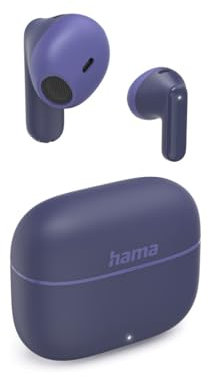 Hama TWS Bluetooth Kopfhörer kabellos Freedom Light II (Bluetooth 5.3 Wireless Earbuds, In-Ear Kopfhörer telefonieren, Mikrofon, Touch Control, Sprachsteuerung, 20h Spielzeit, Ladebox USB-C) blau