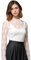Mesh Top Women's Sexy Top Glitter Mesh Top Transparent Blouse Long Sleeve Transparent Lace Top Sheer Mesh Blouse, White, One Size