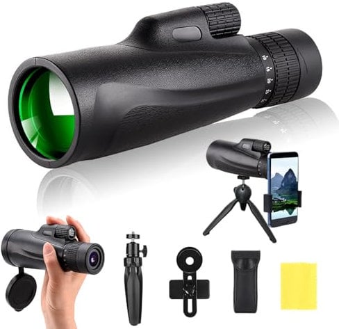 10-30X50 Zoom Monocular Telescope for Adults - High Power Compact Monoculars with BAK4 Prisms and FMC Lens - Dual Focus Monocular Waterproof Telescope for Birdwatching Hiking Traveling Hunting Concert