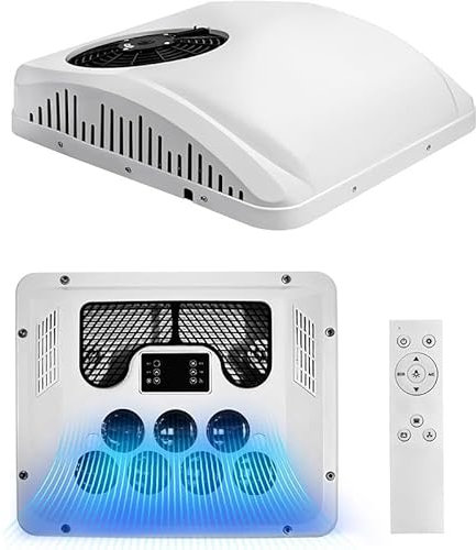 WEIMILOR Climatiseur de Toit Universel pour Camping-Car 8,5 000 BTU, système de Chauffage et de climatisation Silencieux 2 en 1 pour Camion, remorque, Bateau, Camping-Car, Caravane,115V