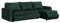 FORNIRO 24 Serena Ecksofa mit Schlaffunktion und Bettkasten - Sofa mit 3 Sitzen und Robustem Überzug - Schlafcouch L-Form Universal - Modern Couch - 226x143x83 cm - Farben (Stoff Basic, Grün)