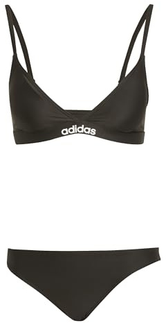 adidas Damen Padded 2-Way Straps Triangle Bikini Set Swimwear, Black/White, 38