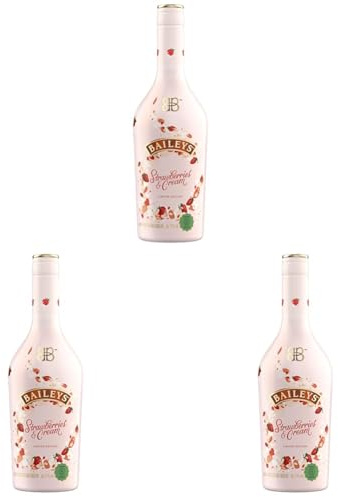 Baileys Strawberries & Cream | B-Corp zertifiziert | Original Irish Cream Likör | köstlicher Erdbeergeschmack | DER Sommerhit jetzt das ganze Jahr | 17% vol | 500ml Einzelflasche (Packung mit 3)
