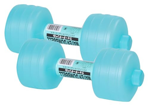 Juego de mancuernas de agua, rellenables con agua, para viajes, peso ajustable, portátil, para hombres y mujeres, entrenamiento de fuerza, entrenamiento de fitness (juego de 2 unidades, colores