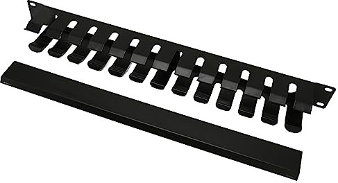 Server Rack Cable Management, Under Desk Cable Management Tray Under Desk 2U Rack Mount 12 Slots with Panel for 19inch Standard Cabinets for Tower Units Monitors