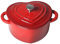 SXTYYH Premium Gusseisen Topf Dutch Oven Emaille Herzförmiger Topf Antihaftbeschichtung Mini Suppentopf Schmortopf Mit Deckel Zum Langsamen Garen Und Backen(Rot)
