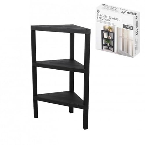 PRATIK 3-Tier Corner Shelf Black 25,5X46X72CM