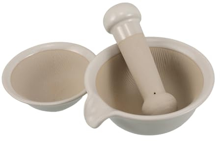 Babynahrungszubereiter 1 Satz aus Keramik für Feine Breie | Beige, Leise Manuelle Nutzung, für Unterwegs und Zuhause, Japanische Ästhetik, für Kleinkind