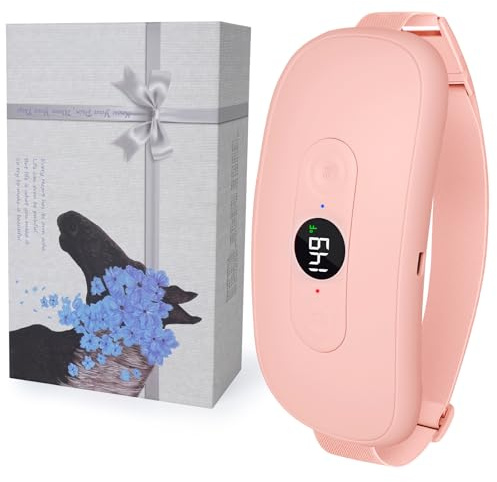 Almohadilla Térmica Menstrual, Cinturón de Calentamiento USB para el Vientre, 6 Niveles de Calor y 6 Modos de Masaje, para Alivio Dolor Menstrual y Calambres, Regalos de Cumpleaños para Mujeres