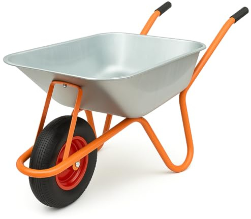 85L Garden Wheelbarrow – Large Outdoor Trolley for Gardening, Landscaping & DIY Projects – 160kg Capacity Yard Cart with Steel Frame & Plastic Tray (85L)