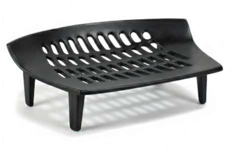 Almineez 16 Inch Cast Iron Fireplace Grate – Heavy Duty Solid Fuel Coal & Log Grate, Black Iron Fireside Rack for Efficient Burning 16