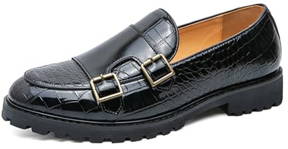 JHYUUKAU Zapatos Hombre Elegantes Doble Monkstrap para Oficina, Eventos Formales Y Estilo Business Casual