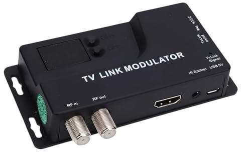 Tonysa Modulador RF, Convertidor Coaxial HD 1080P con Visualización de Canales y Selector de Canales, para Dispositivos de Interfaz Multimedia HD, Consolas de Videojuegos y televisores.