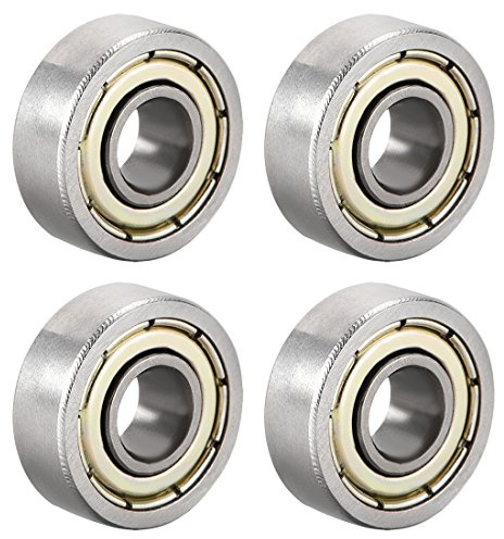 sourcing map 604ZZ Deep Groove Ball Bearing Double Shield 604-2Z 80015 5mm x 14mm x 5mm High Carbon Steel Z1 Bearings (Pack of 4)