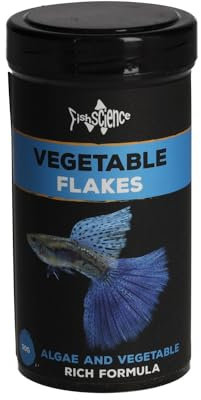 FishScience Vegetable Flakes 50g | Algae and Plant Eating Fish | Tropical Fish Food