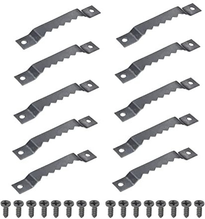 MroMax Lot de 10 cintres en dents de scie avec vis pour accrocher des tableaux et des tableaux, MRO191029H-0204, noir, 10