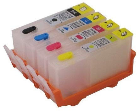 4 wiederbefüllbare Tintenpatronen kompatibel mit HP 903 XL Black, Cyan, Magenta, Yellow kompatibel mit OfficeJet 6950, OfficeJet Pro 6868, 6950, 6960, 6970, 6975, 6978