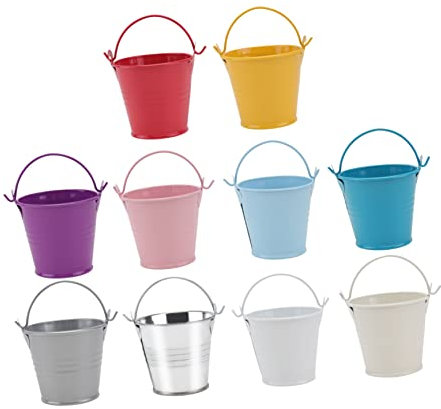 10pcs Mini Cubo de Hierro Colgando Flores Macetas Balcón Jardín Jardín Jardín Cubos de Hielo de Metal Cubo de Arena Cubo Cerca