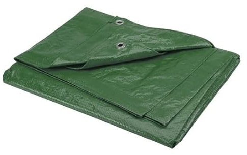 2 UR door Cubierta universal de lona de polietileno de 130 g/m², resistente al agua y al desgarro para todo el año, para acampar, sitio de construcción y más (6 x 9 pies o 6 x 2.4 m), verde oliva