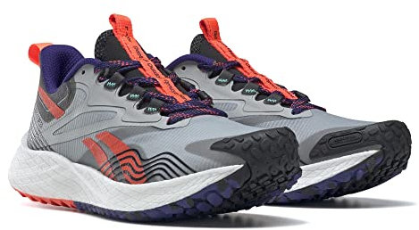 Reebok Damen Floatride Energy 4.0 Adventure Laufschuh, Pure Grey/Black/Orange Flare, 39 EU