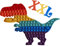 KUNSTIFY XXL POP Dino Regenbogen Fidget Toy Antistress Spielzeug für Erwachsene Kinder Pop groß Fidget Toy Set Figet Bubble Push pop Dinosaurier XXL Regenbogen (Dino)