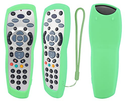 Custodia protettiva in silicone per SKY Plus HD telecomando, compatibile con il Sky+ controller, copertura remota antiurto, lavabile e delicata sulla pelle con cordino (Bagliore al buio, verde)