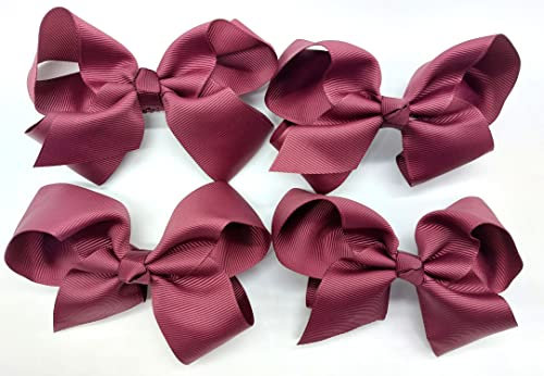 Lot de 4 pinces à cheveux pour l'école - Bordeaux