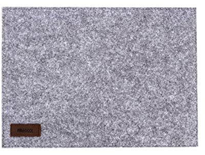 kontor28 - Mousepad MUS 330 x 240 mm, aus upcycling rPET Filz, Mauspad für Schreibtisch Büro, Homeoffice + vernäht mit hochwertiger Antirutschbeschichtung, handgefertigt Made in Bayern, grau hellgrau