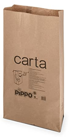 PIPPO - Sacchetti Spazzatura per Rifiuti in Carta, Sacchi Spazzatura e Immondizia per Raccolta Differenziata Smaltibile senza Separare - Sacchetti Carta Riciclata, Certificati e Resistenti, 10x35L