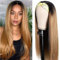 TQPQHQT Perücke Blond Perücke Damen Echthaar Perücke Human Hair Wig Blonde Straight Brazilian Hair Wig Ombre Swiss Lace Closure Wig For Black Women Honey Blonde Wig 1B/27 Color 22 Zoll