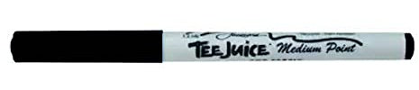 Jacquard Tee-Juice Fabric Marker for Clothes, Permanent Black Ink Pen with Medium Tip, Textile Art Craft Supplies for Drawing on Cotton and Canvas Materials