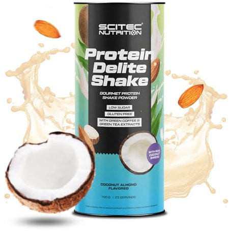 Scitec Nutrition Protein Delite Shake Boisson en poudre protéinée aromatisée avec des noix de coco râpée, L-carnitine, 700 g, Coco-Amande