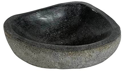zeitzone Naturstein Schale Flussstein Steinschale Dekoschale Vogeltränke Garten 15-20cm