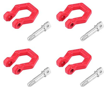 Metal Tow Schäkel Lock Catch,plplaaoo 4 Stück RC Auto Anhänger Schnalle Metall Tow Schäkel, Rettungsschloss fangen Zubehör für RC Climbing Crawler Car Zubehörteile, trx4m defender Zubehör für RC-