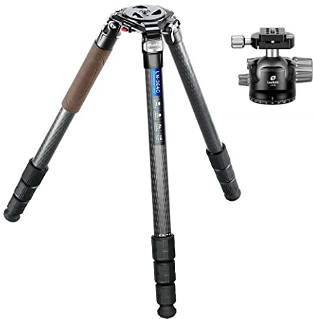 Leofoto LN-364C + LH-55 Low Profile Ball Head Systematic 75mm Bowl Tripod Legs Carbon Fiber CF Arca/RRS Compatible
