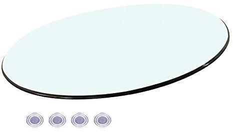 V3VOGUE Plateau De Table en Verre Trempé Plateau Verre Rond Table A Manger 40 50 60 70 80 90cm, Plateau Transparent Plateau Tournant Salle A Manger, pour Tables Basses Tables De Jardin
