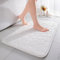 chakme Badematte Memoryschaum Badteppich Memory Foam Duschvorleger Saugfähige Badvorleger Badezimmerteppich Duschmatte Deko Fussmatte rutschfeste Matte für Badezimmer Wohnzimmer 50×80 cm, Weiß