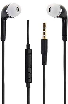 Auricolari compatibili con Honor X8a di alta qualità audio in-ear in silicone ultra comfort, isolamento del rumore con controllo del volume e microfono - nero