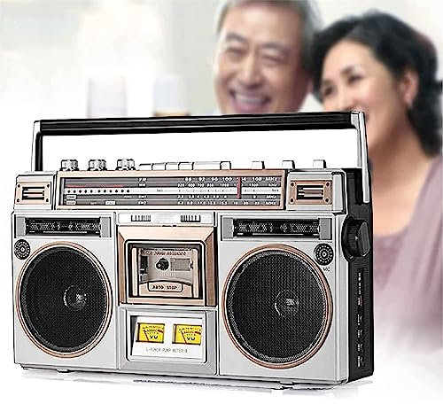 Retro Bluetooth Cassette Player, Vintage Tape Player Recorder, AM/FM/SW Radio, Cassette Recorder Save To USB Flash Disk Directly, for Family Gathering Travel