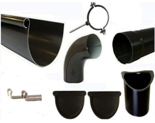 FT Metalli - Kit Grondaia Tonda - Accessori di Montaggio - Lamiera TDM - l'Installazione delle Grondaie e Assicura un Flusso d'Acqua Piovana Corretto - 6 m. Sviluppo 25