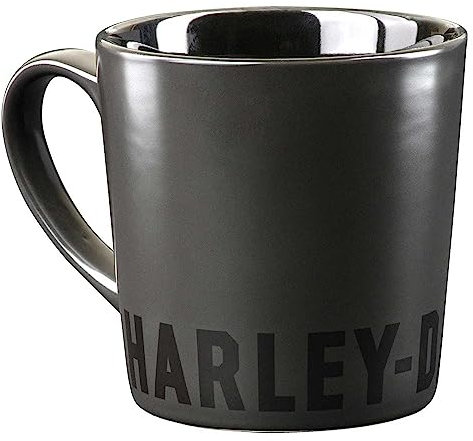 Harley-Davidson Bold H-D Text Tasse à café en céramique – Noir mat – 473 ml