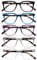 OPULIZE KOI Lesebrille 5er Pack - Rechteckige Fassung - Schwarz-Blau-Violett-Grau-Durchsichtig - Damen Herren Unisex - Federscharniere - RRRRR50-1357C - +2.50