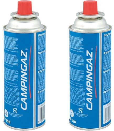 Campingaz Cartouche de Gaz à Valve CP 250, pour Réchauds Camp Bistro, Cartouche Compacte et refermable (Lot de 2)